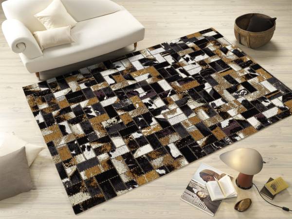 NIOBE KALIFA Patchwork-Teppich in Leder-Optik