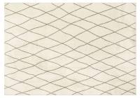 JUGAR BAMI moderner Designer Teppich mit Öko-Tex in weiss-braun, Größe: 80x150 cm