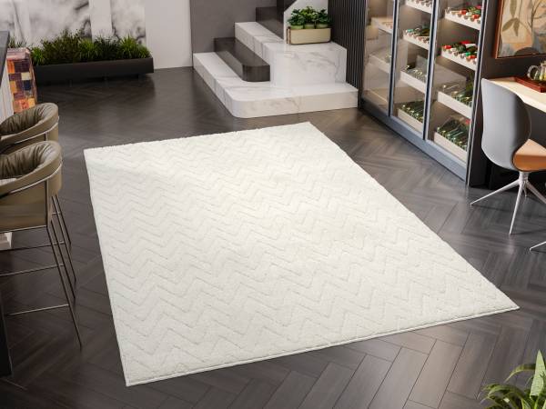 STRUKTURA CHEVRON Waschbarer Teppich Kurzflor