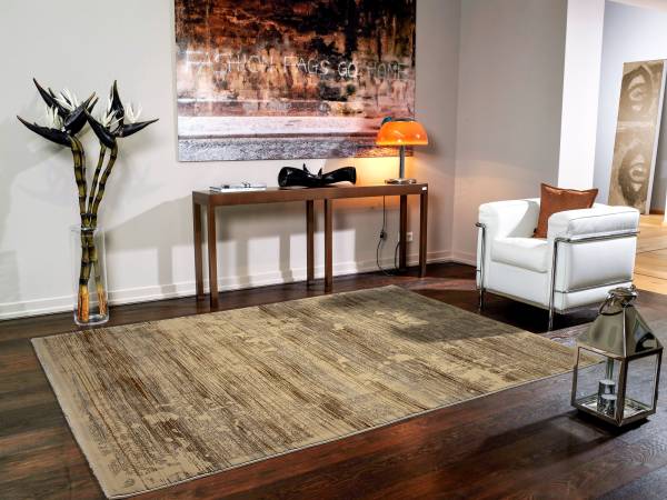 WANDER LINE Designer Kurzflor Teppich in Dunkelgrau Hellbraun Grau Größe: 70x140 cm Diele, Esszimmer, Flur, Kinderzimmer, Küche, Schlafzimmer, Wohnzim