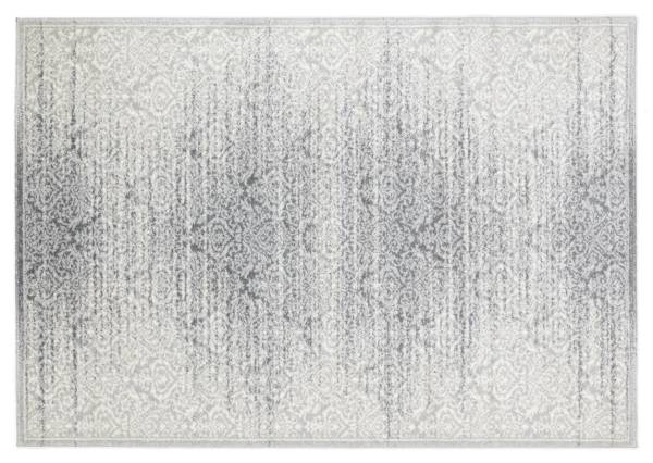 BIRON TANO Moderner Vintage Designer Teppich in grau-creme, Größe: 80x150 cm