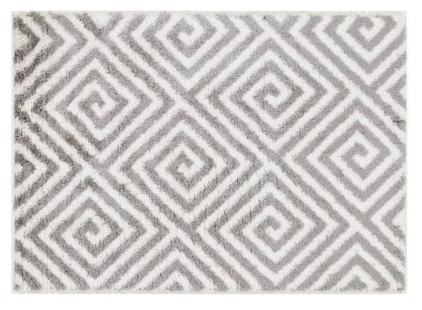 DEDALO JAMI moderner Designer Teppich mit Öko-Tex in grau-weiß, Größe: 80x150 cm