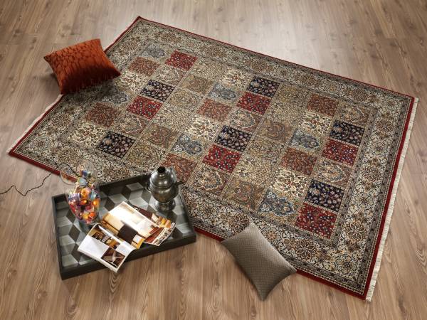 AMRAVATI echter klassischer handgeknüpfter Orient-Felder-Teppich