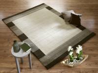 ALAGIS BORDER handgewebter Schurwoll-Teppich