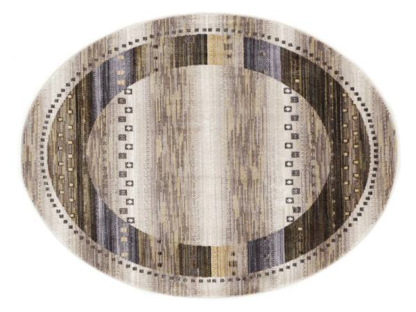 EKLIPSE BRIGHT moderner Designer Teppich in beige, Größe: 140 cm rund