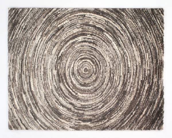 DIVINO TORNADO moderner Designer Teppich in grau-braun, Größe: 65x130 cm
