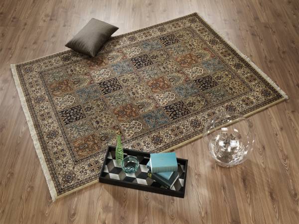 AMRAVATI echter klassischer handgeknüpfter Orient-Felder-Teppich