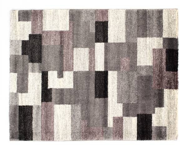 YAVARI PAVED moderner Designer Teppich Öko-Tex in grau-flieder, Größe: 65x130 cm