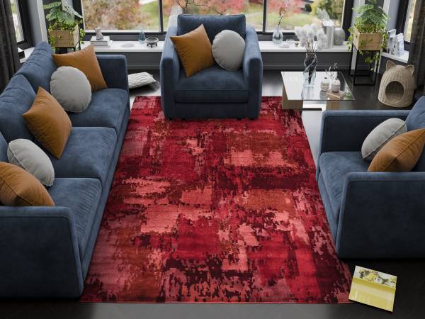 COASTAL CHENNAI handgeknüpfter echter original Nepal Designer Teppich Kurzflor dezenter Glanz