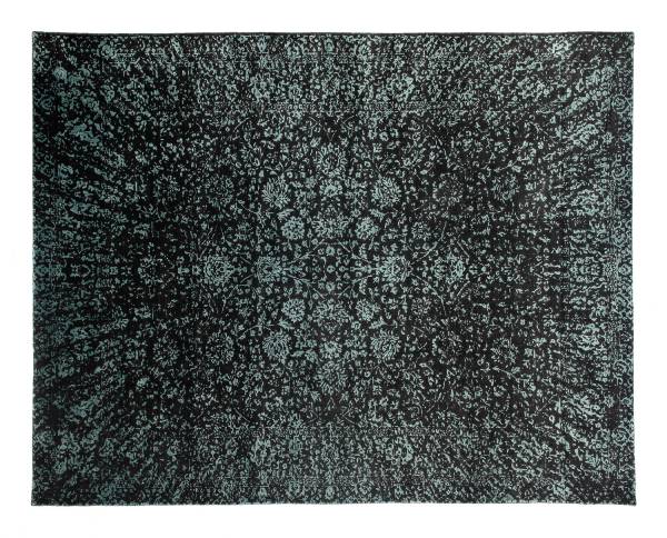 SHADOW TACHE moderner Designer Teppich mit 3D Optik in grau-türkis, Größe: 70x140 cm