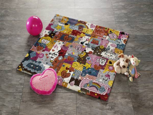 KIDSCLUB PINK PARADISE Kinderteppich mit Allerlei-Motiven