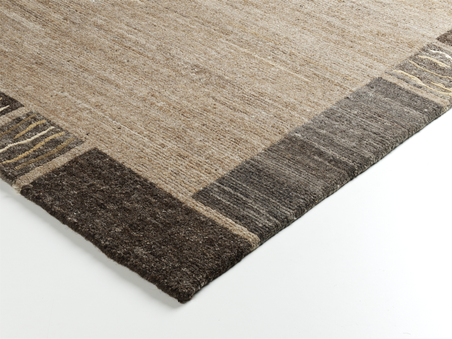 Teppich Premium Nepal fein mit Seide Handgeknüpft 140x200 cm 100 % Wolle grau 