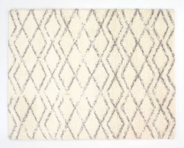 ANATRA DIAMANTE Hochflor Langflor Teppich in creme-grau, Größe: 65x130 cm