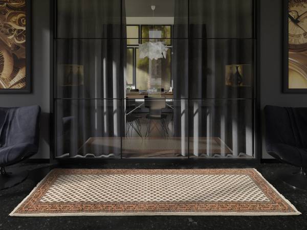 SAKKI MIR echter klassischer handgeknüpfter Orient-Felder-Teppichläufer