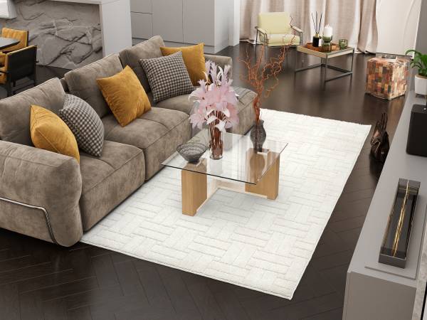 STRUKTURA BRICKS Waschbarer Teppich Kurzflor