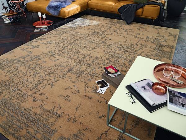 DOWNTOWN GLANZ handgeknüpfter Designer Teppich Naturfaser Kurzflor