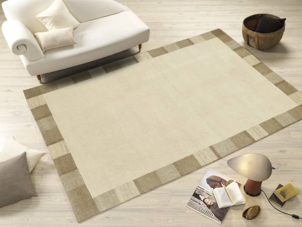 NEPAL NATUR KANDU BORDER handgeknüpfter Nepal-Wollteppich