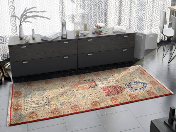 SONAM BAKHTYARI echter klassischer handgeknüpfter Orient-Felder-Teppichläufer