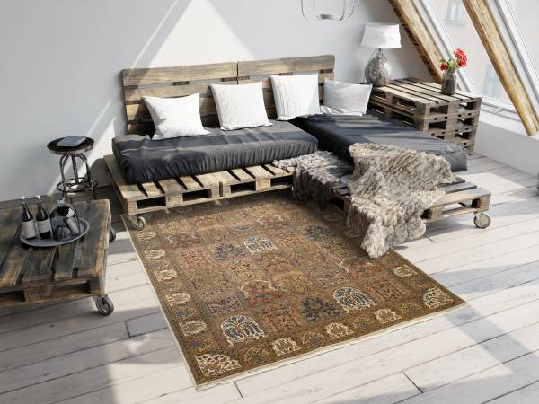 SONAM BAKHTYARI echter klassischer handgeknüpfter Orient-Felder-Teppich